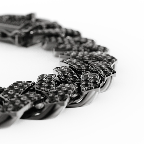 Bracelet - Cuban Iced - Black