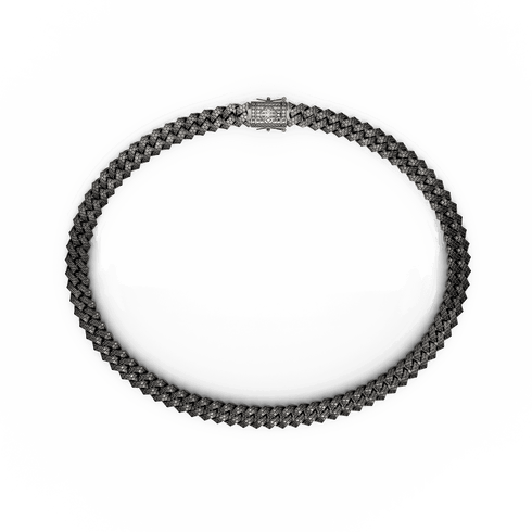 Necklace - Cuban Iced - Black 50