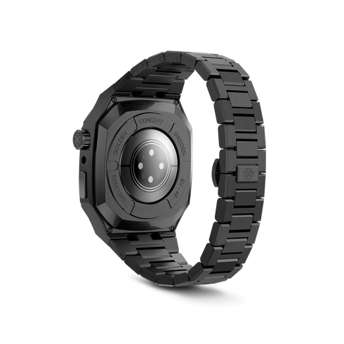 Evening edition - Apple watch 45 mm - Golden Concept Apple Watch Cases, apple watch case, premium, durable, scratch-resistant , high quality, luxury, jet black, Swarovski crystals