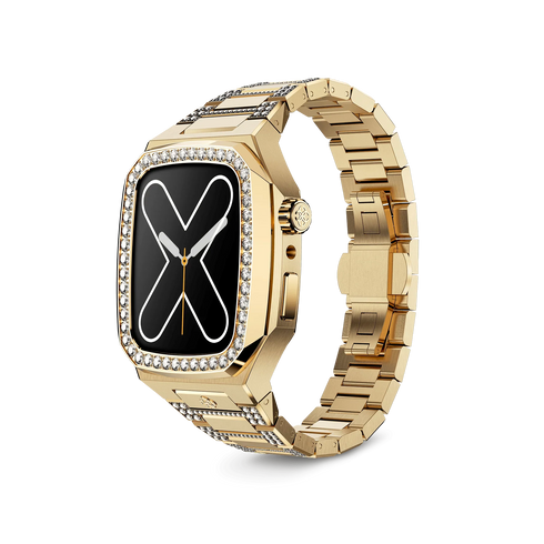 Evening edition - Apple watch 45 mm - Golden Concept Apple Watch Cases, apple watch case, premium, durable, scratch-resistant , high quality, luxury, 18k gold, Swarovski crystals